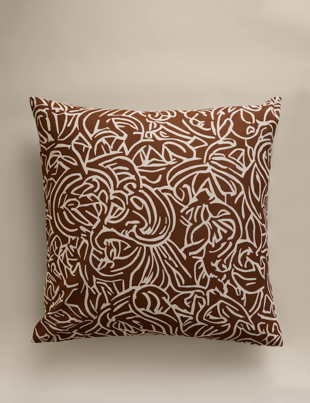 M&S Pure Cotton Abstract Swirl Cushion Cover Spice Mix