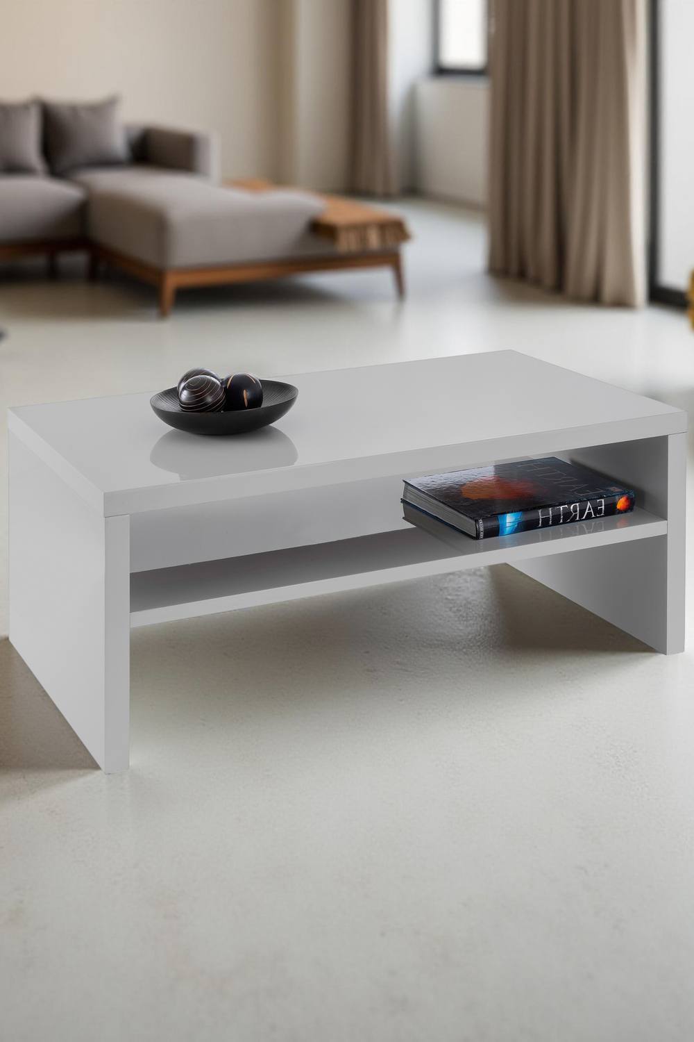 Julian Bowen Metro Rectangular Coffee Table with Shelf in Grey