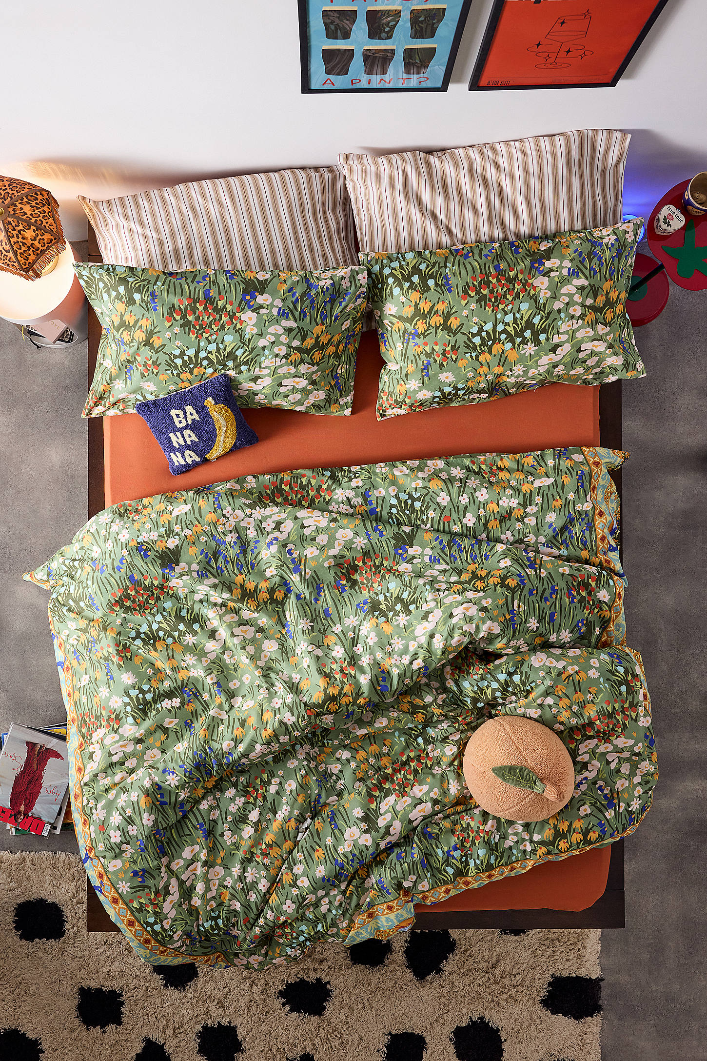 Anette Floral Duvet Set - Green