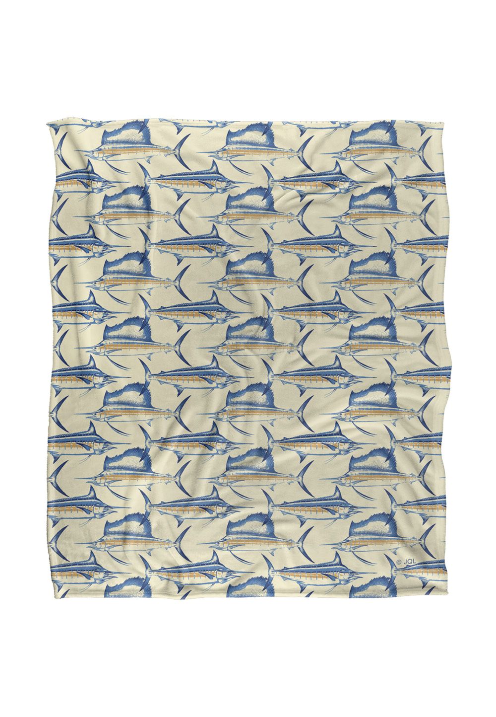 JQ Licensing Billfish Fishing Pattern 2 Silky Touch Super Soft Throw Blanket 152 X 127 cm in White