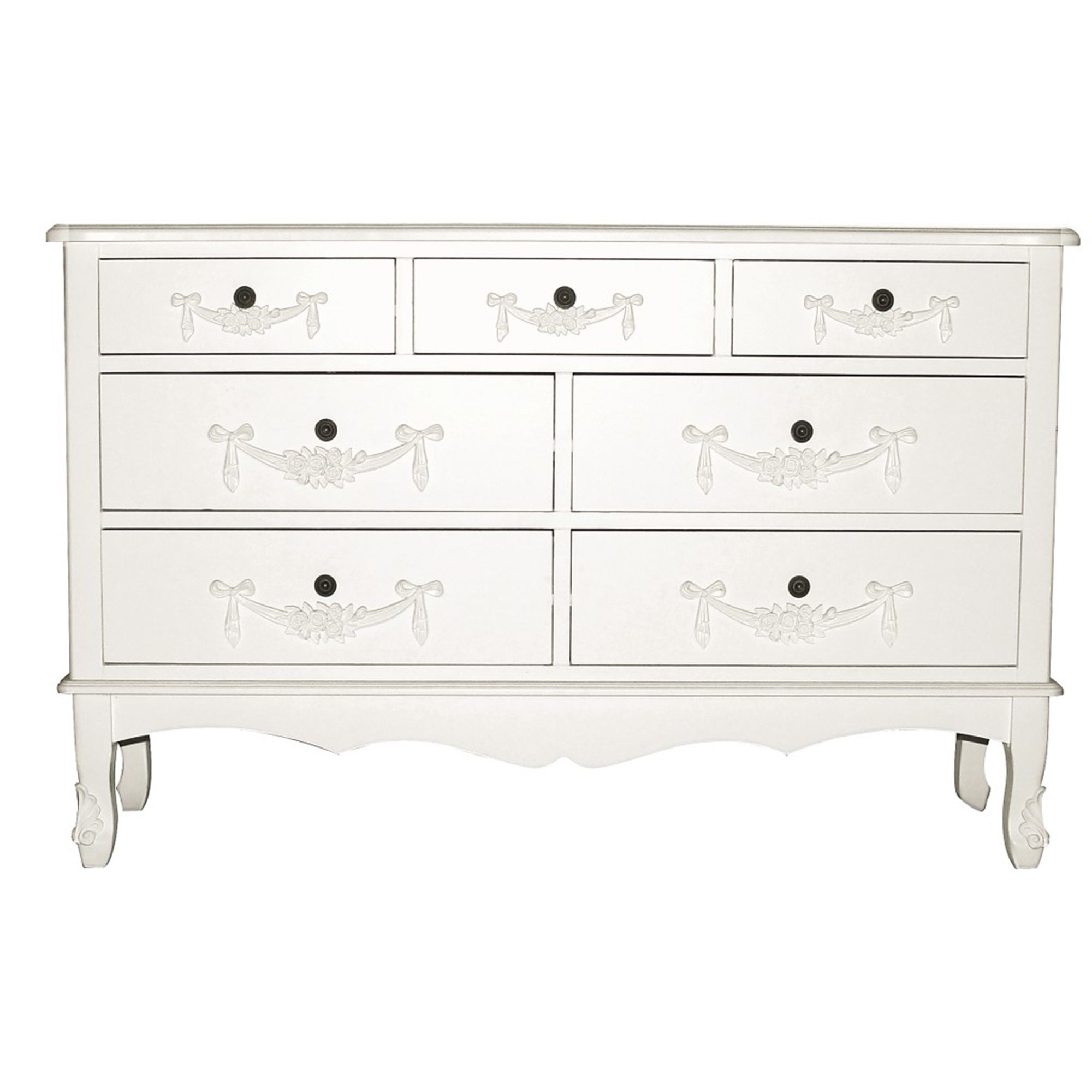 Toulouse Ivory 7 Drawer Chest White