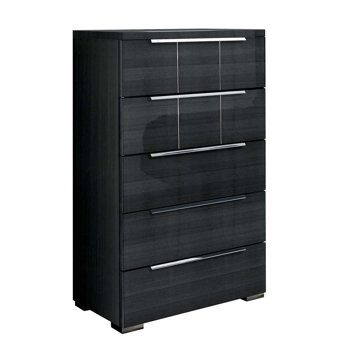 Versilia 5 Drawer Chest, Grey Koto High Gloss