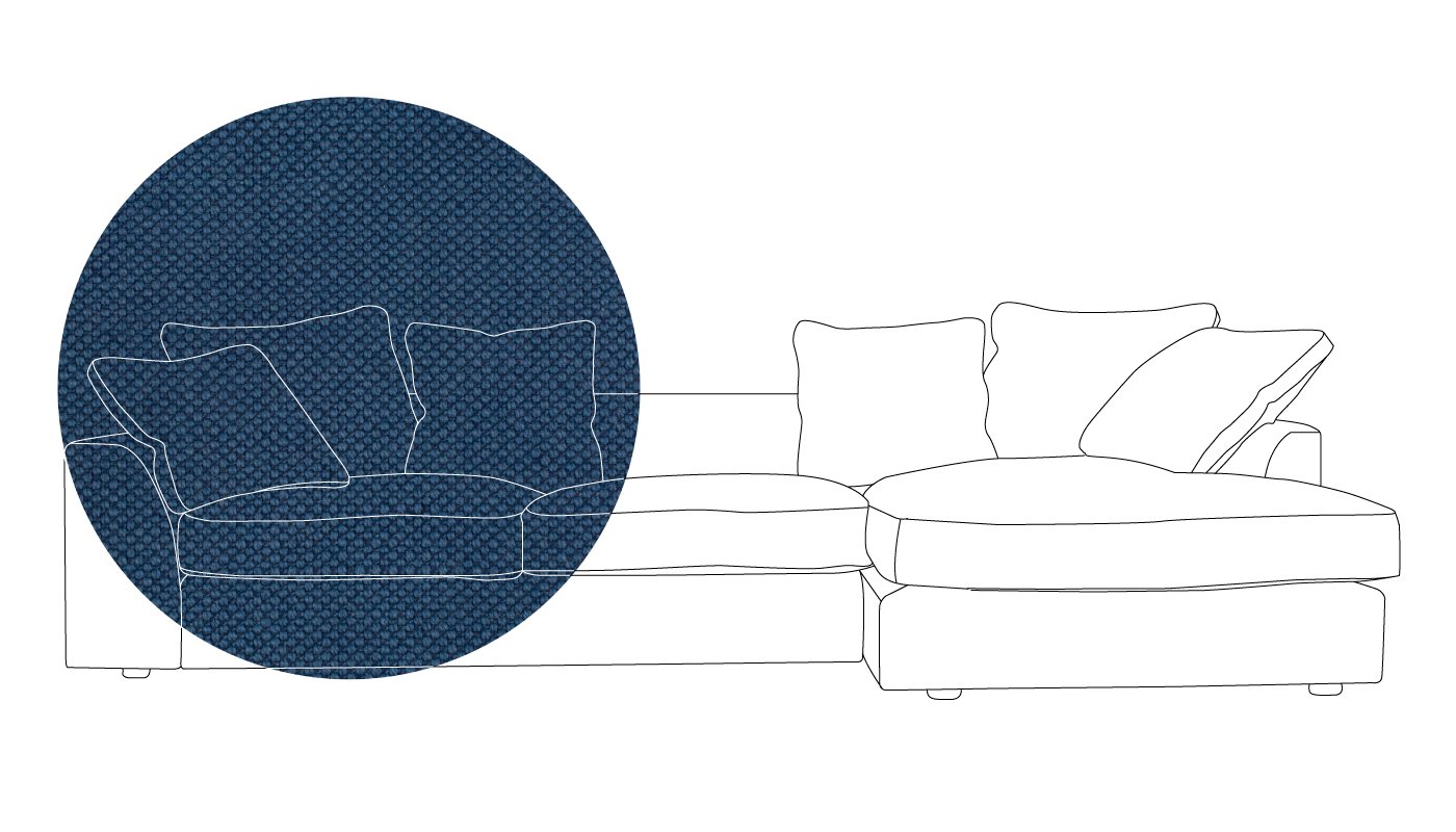 Heal's Cumulus Right Hand Corner Sofa Capelo Linen-Cotton Inkspot Black Feet