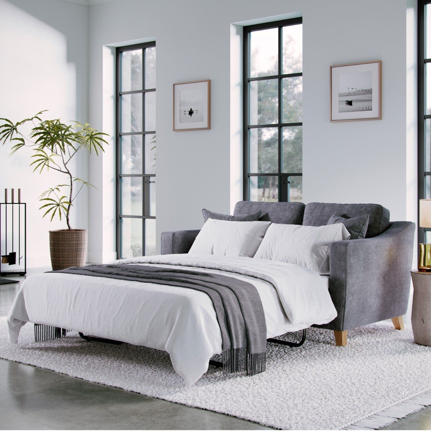 The Great Sofa Company Jackson Chenille Sofa Bed in Grey
