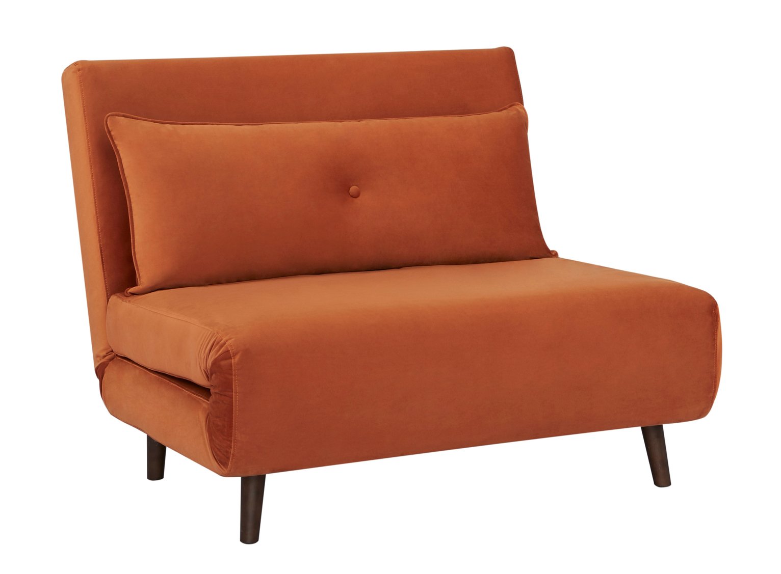 Habitat Roma Small Double Velvet Chairbed - Orange