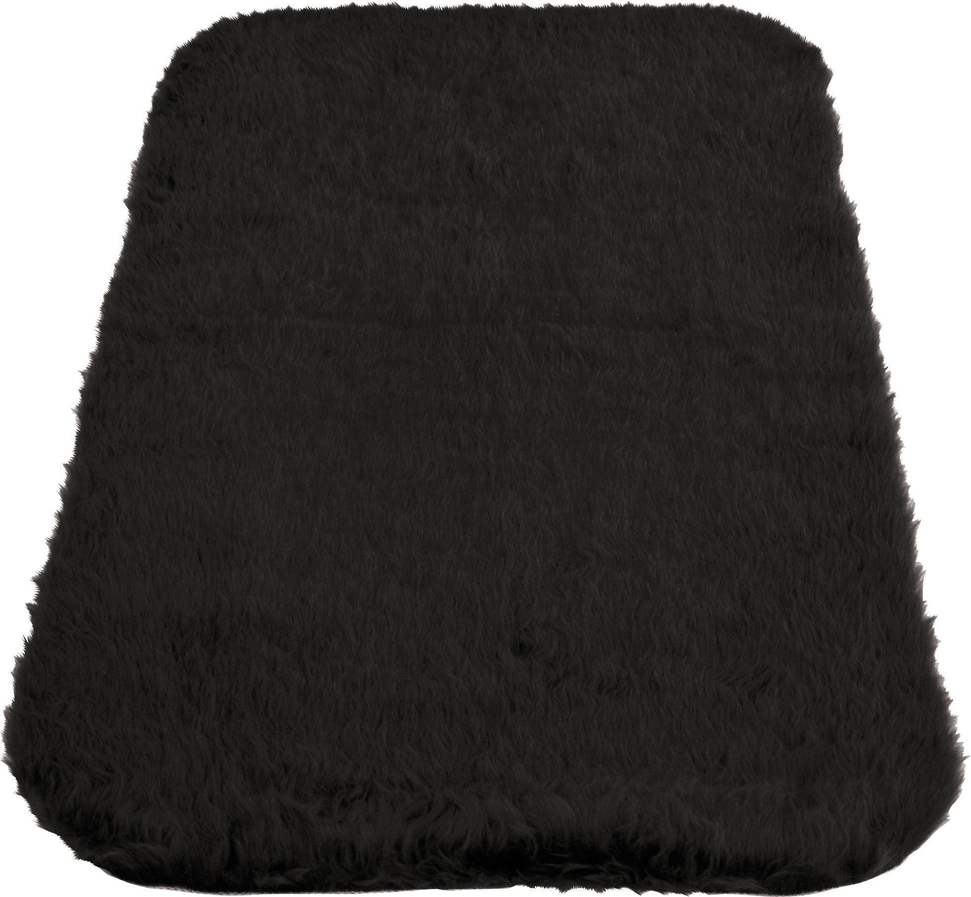 Homemaker Faux Fur Plain Cut Pile Rug - 75x120cm - Black