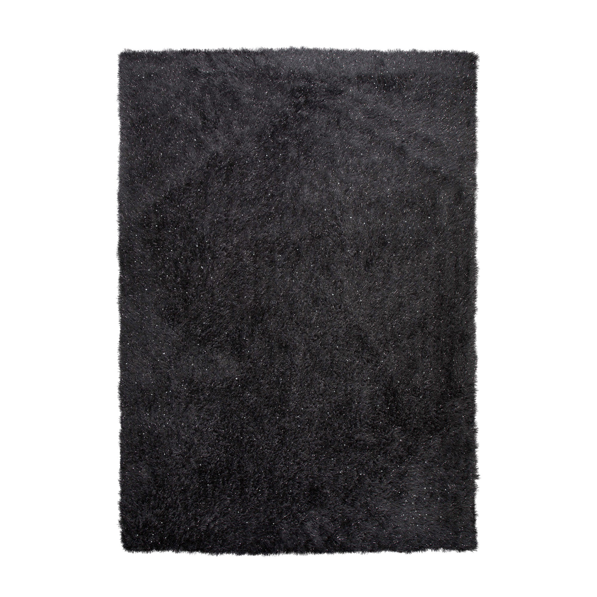 Riviera Sparkle Shaggy Rug Charcoal