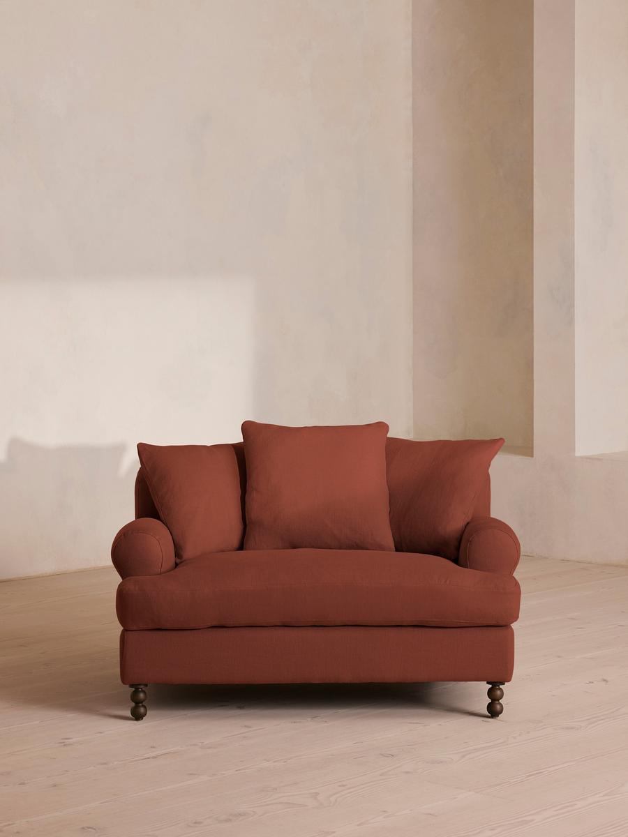Audrey Loveseat, Linen, Sienna