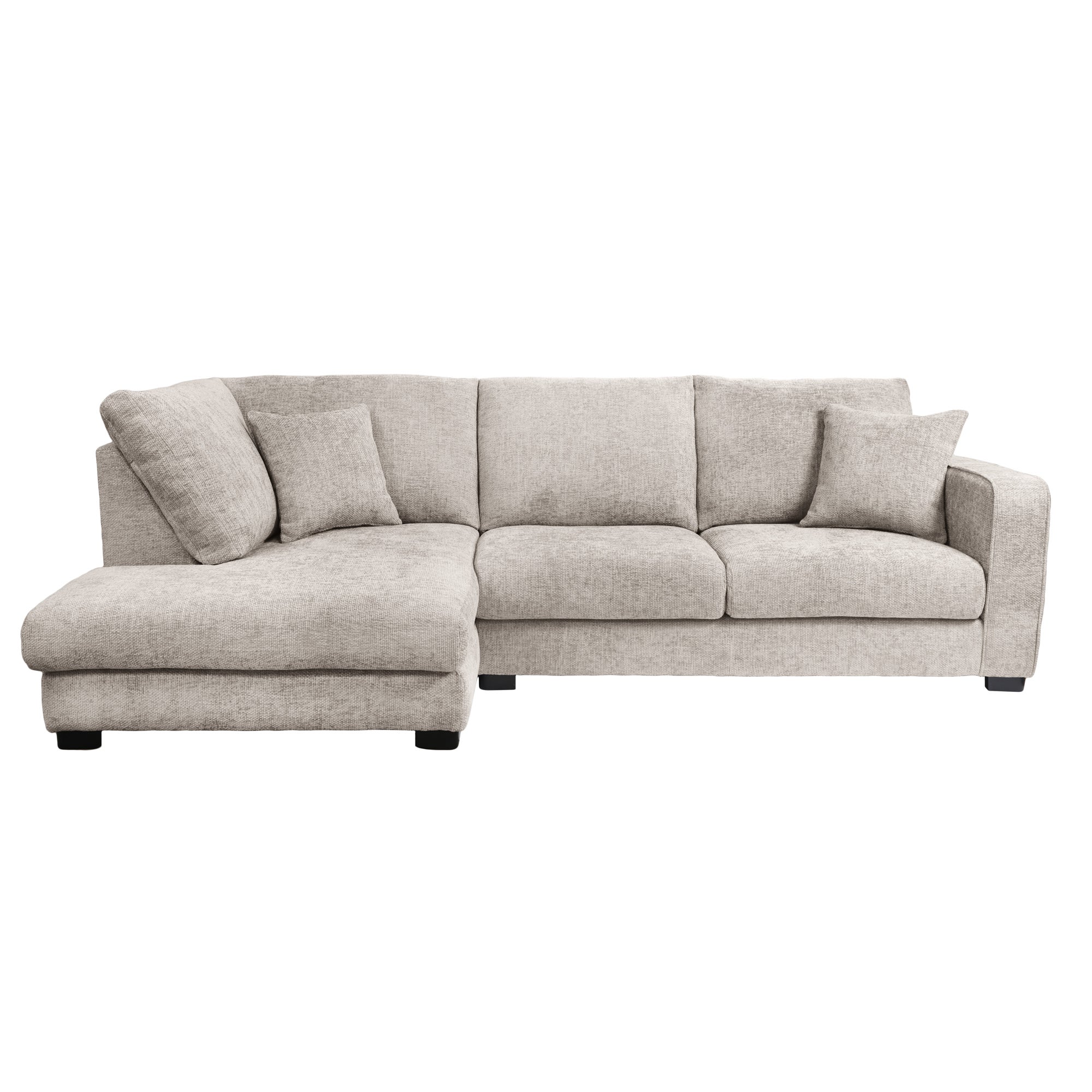Carson Chunky Chenille Left Hand Corner Sofa Grey