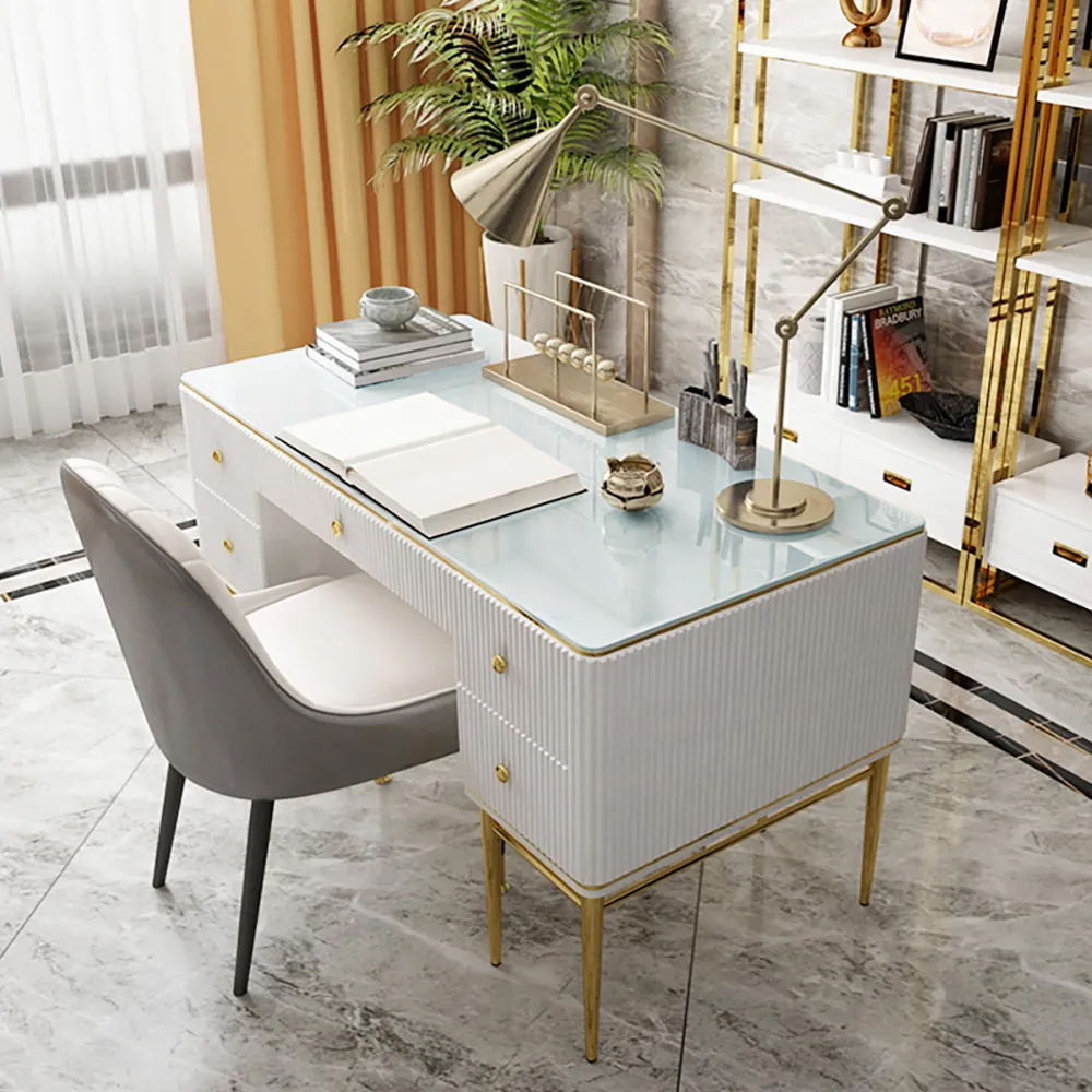 Executive Office Desk with Drawers White Home & Office Furniture (1400mm)