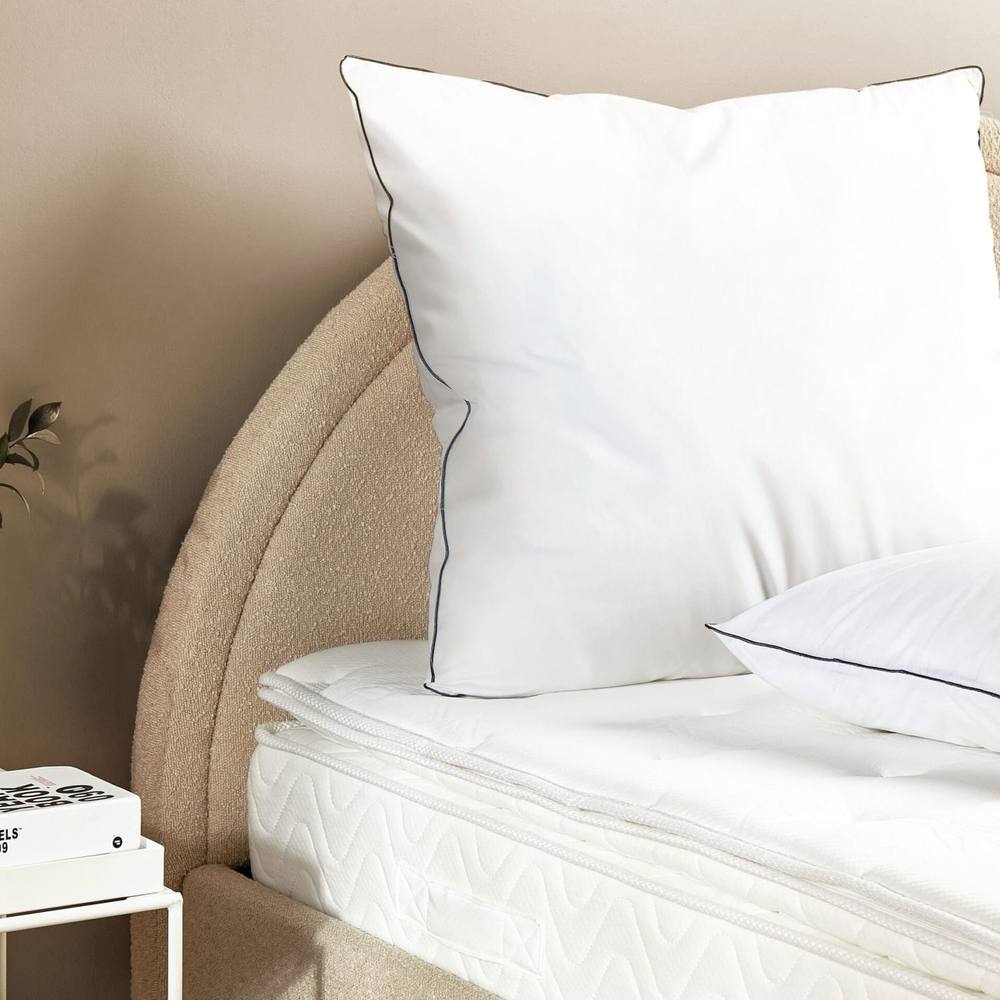 Wyld and Coco 2 Pack 80 x 80 cm Japara Cotton Pillows with Microfibre Fill in White