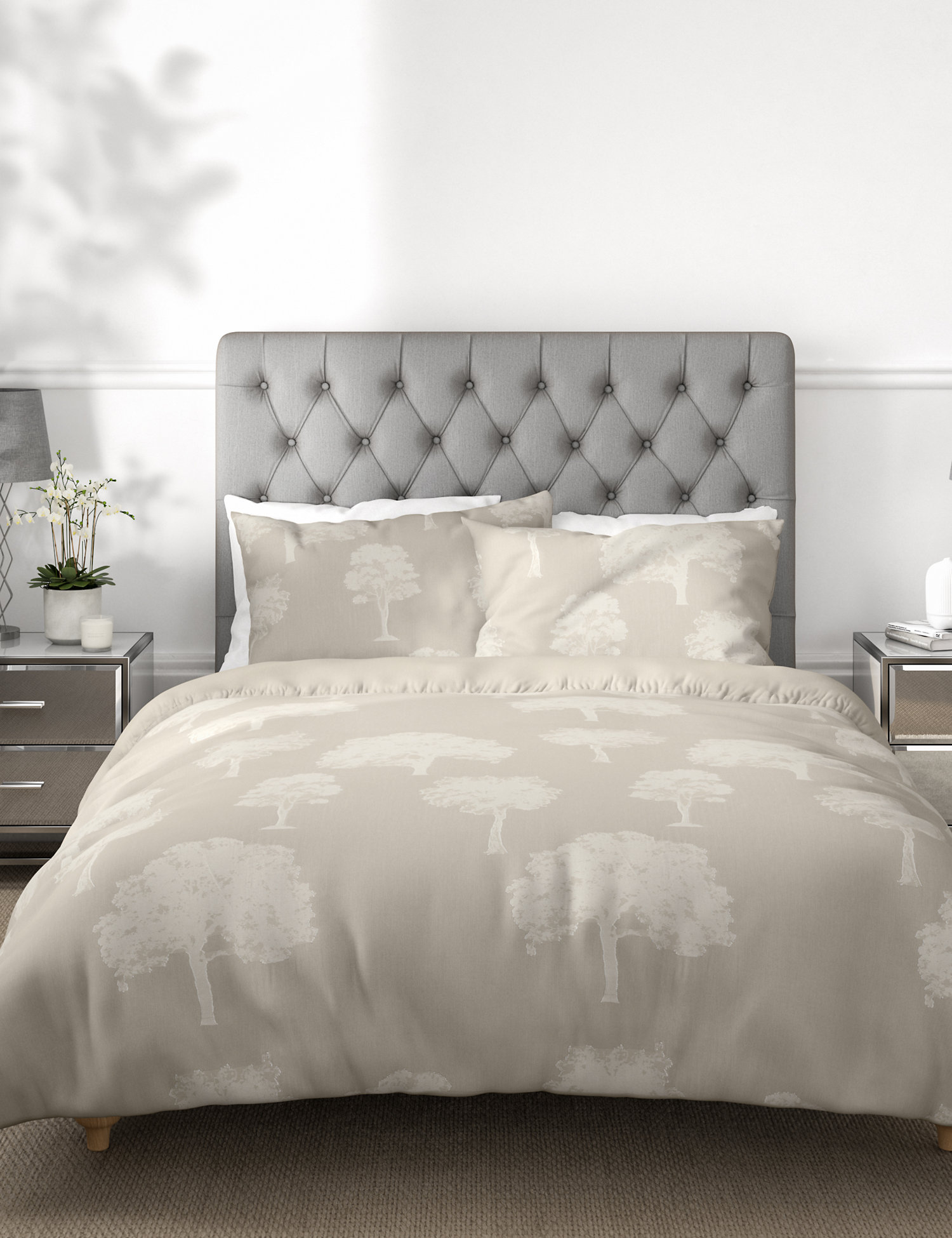 M&S Cotton Rich Tree Jacquard Bedding Set