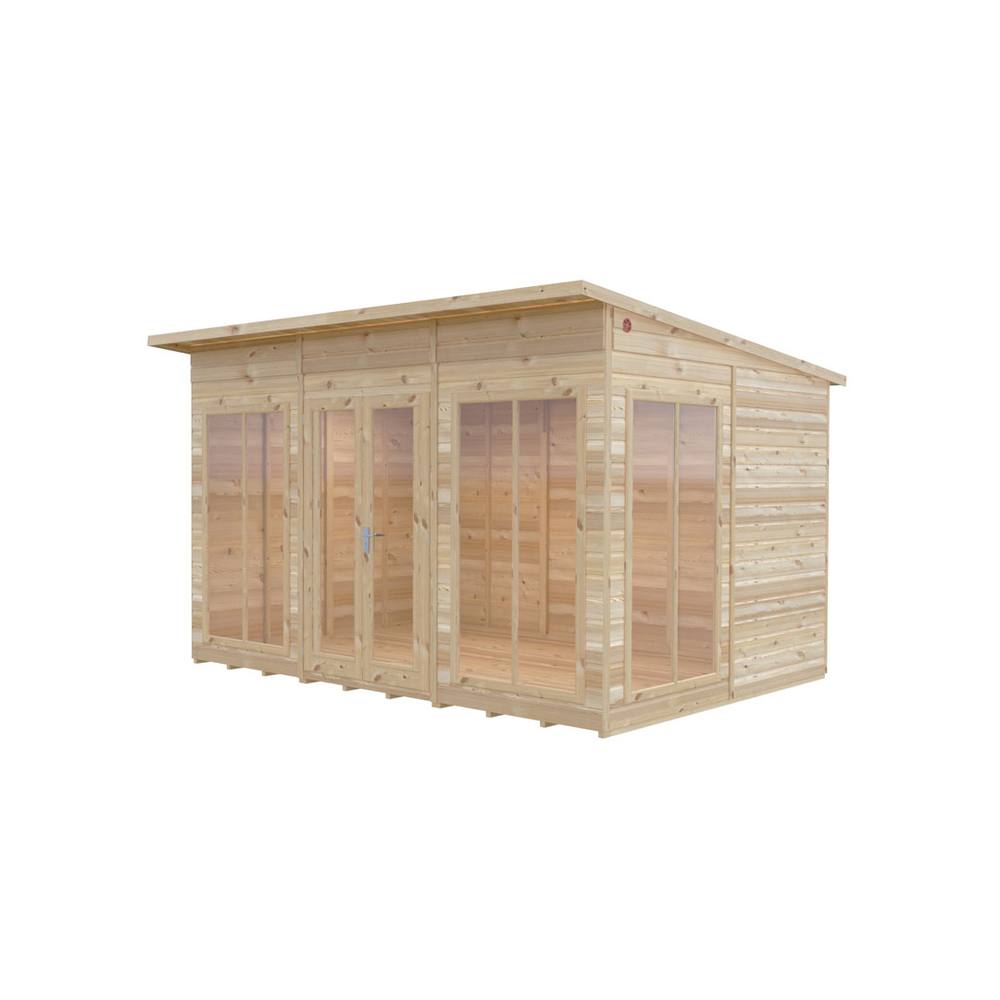 Shires Lela 12x8 Summerhouse - L244.8 x W357 x H227.5 cm in Light Brown 2