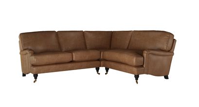 Bluebell Asym. Crn: LHF 2 Seat w RHF Loveseat in Tan Vintage Leather - sofa.com