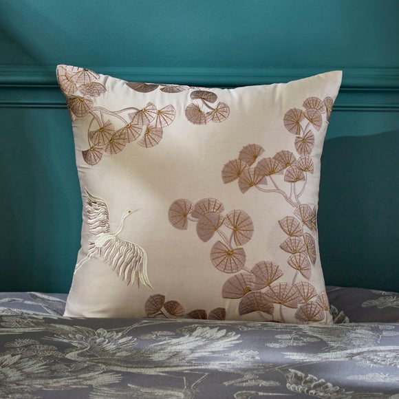 Dorma Gilded Crane Champagne Cushion