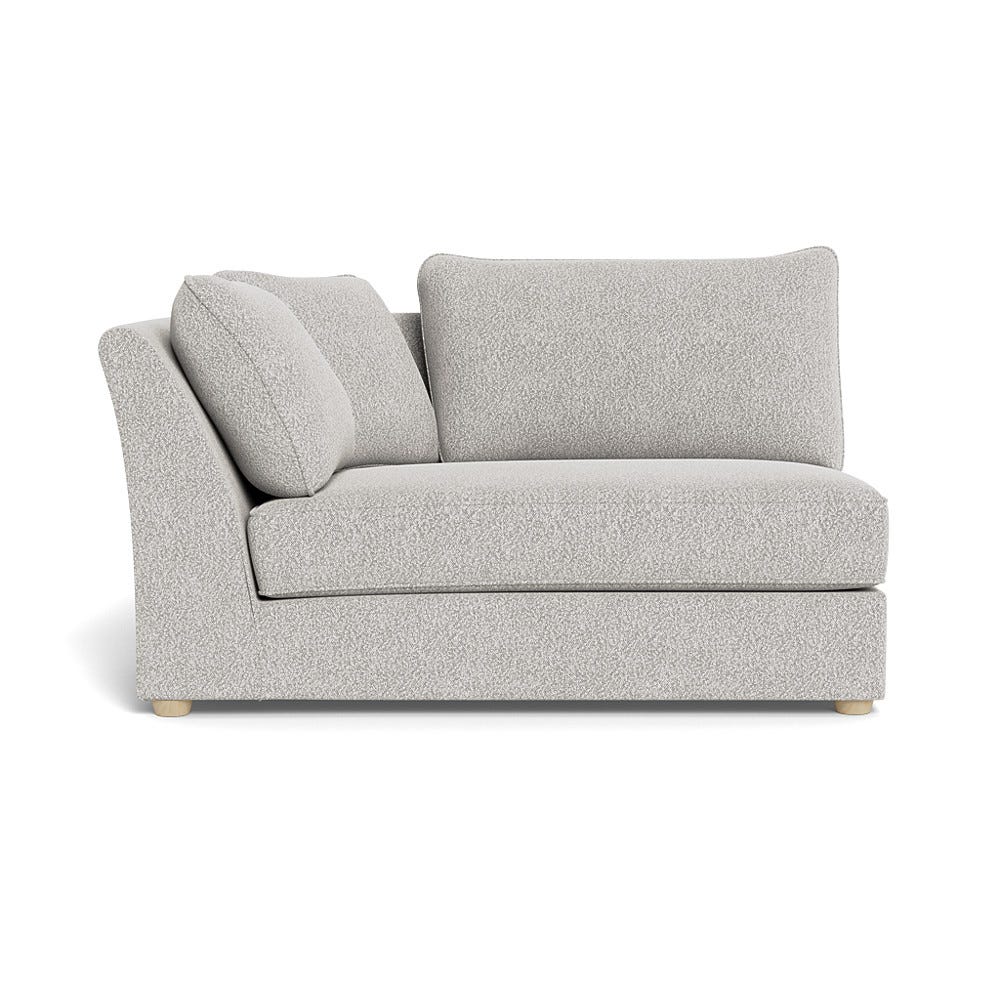 Heal's Tailor Large Curved Left Hand Facing Corner Unit Chunky Boucle Ecru Natural Feet