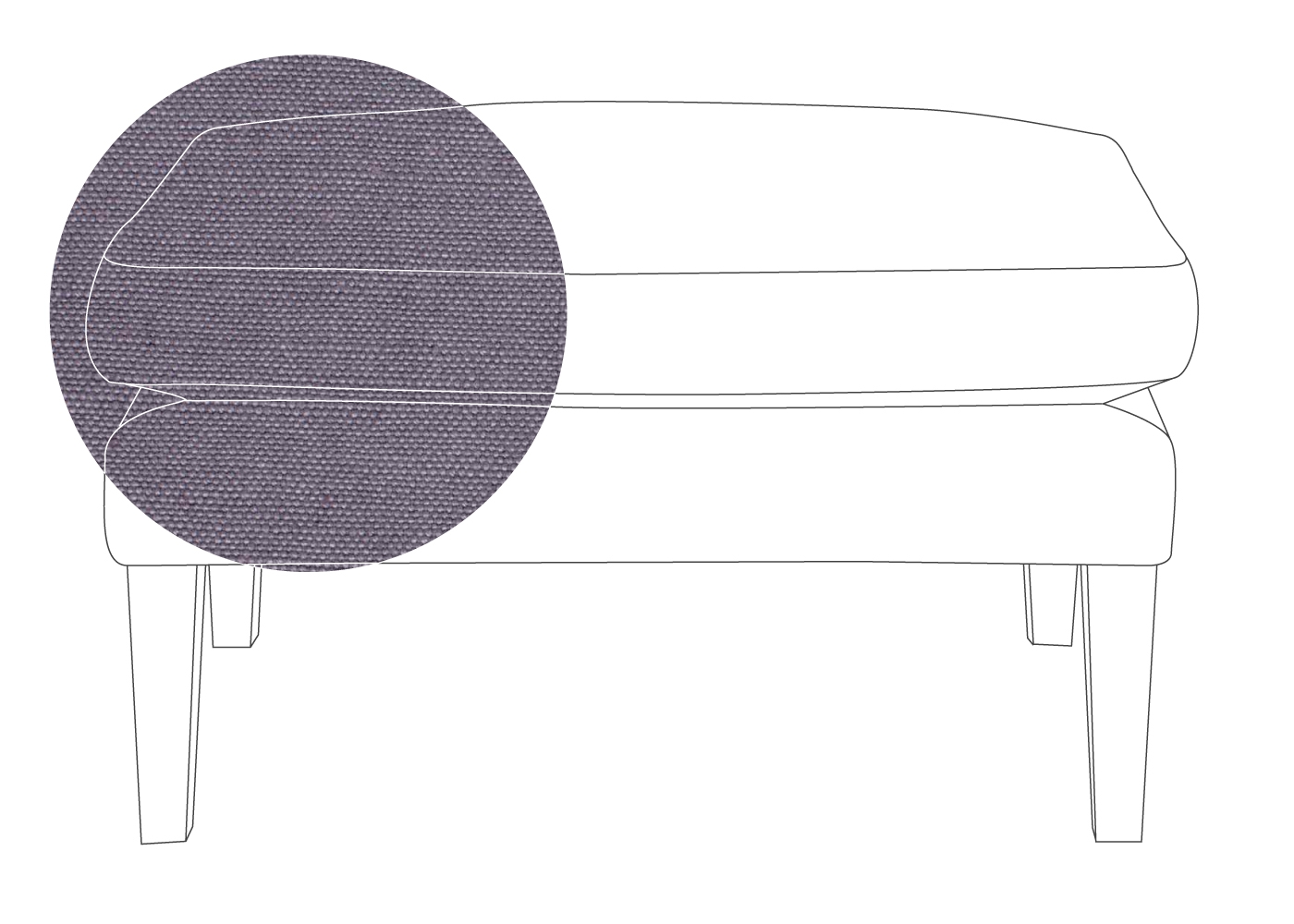 Heal's Wallis Ottoman Linen Shadow Natural Feet