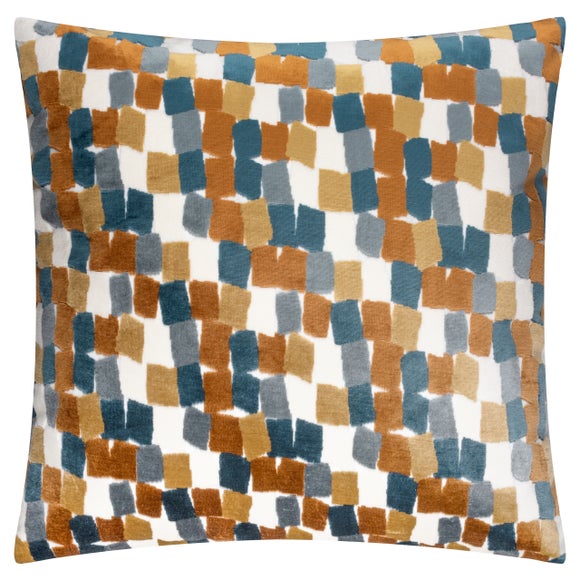 furn. Metro Blocks Velvet Square Cushion