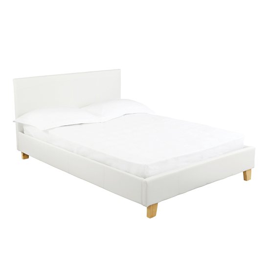 Prado Faux Leather Double Bed In White