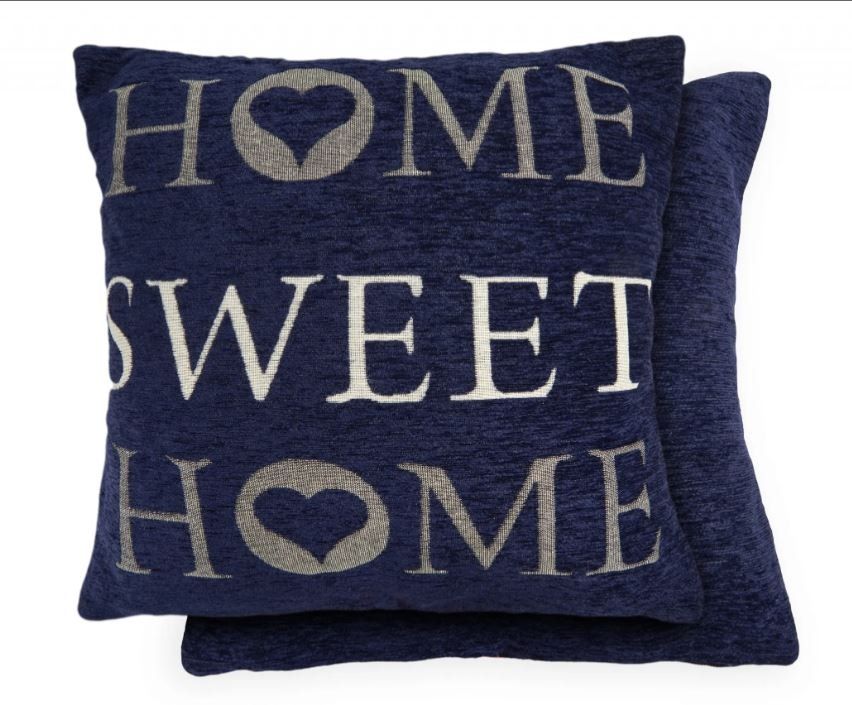 New Edge Blinds Home Sweet Home Cushion Cover in Blue