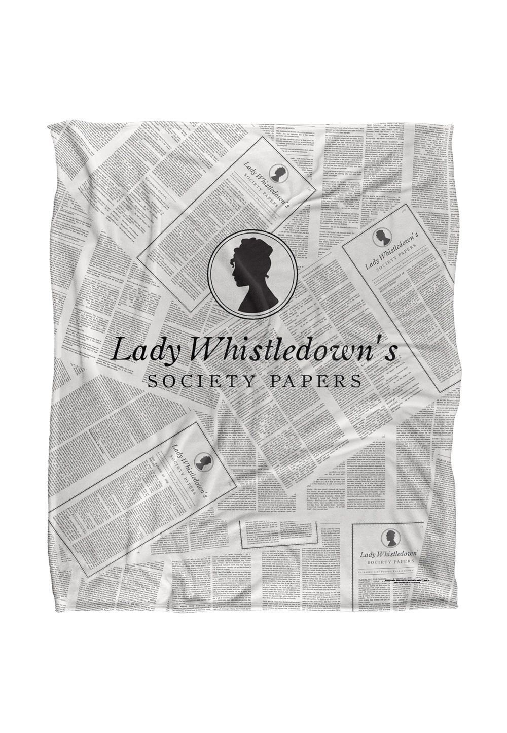 Bridgerton By Catherine Lansfield Bridgerton Lady Whistledown Newsprint Silky Touch Super Soft Throw Blanket 152 X 127 cm in White