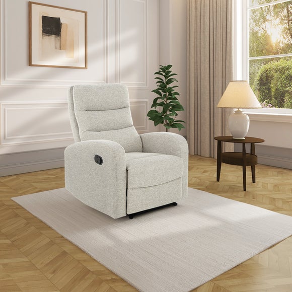 Rena Tonal Faux Linen Manual Recliner Armchair