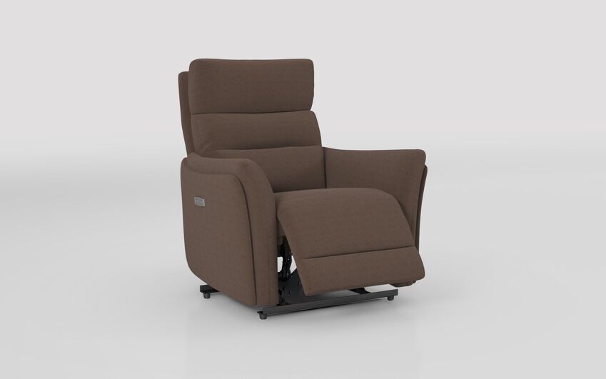 Brown Fabric Cleveley Power Recliner Chair with Power Head Tilt