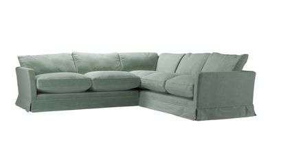 Otto Asym. Crn: LHF 2.5 Seat w RHF 2 Seat in Sage Smart Velvet - sofa.com