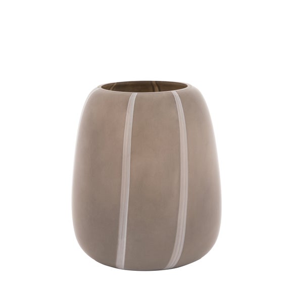 Cedar & Sage Claro Taupe Stripe Glass Vase 4