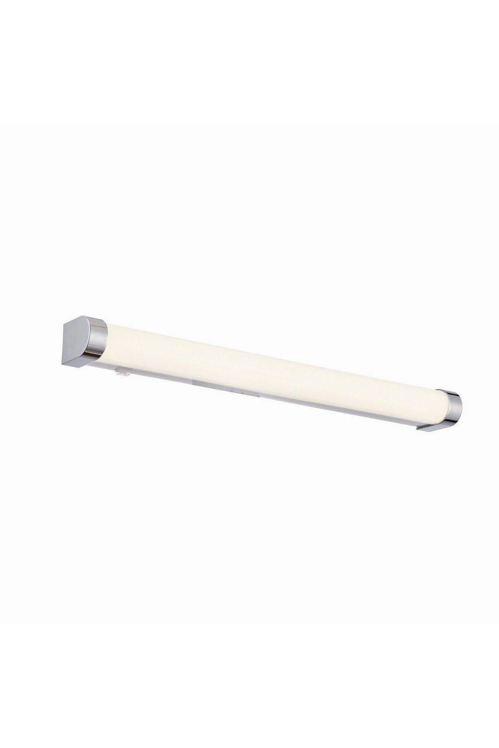 Netlighting Moda LED 1 Light Bathroom Wall White Ribbed Chrome Abs Plastic IP44