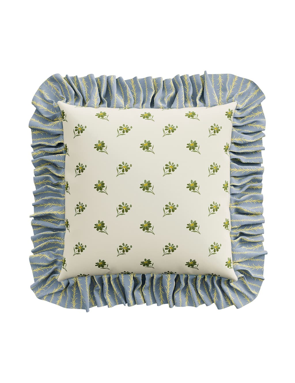 Sanderson Tuileries Frilly Square Cushion Cream Mix