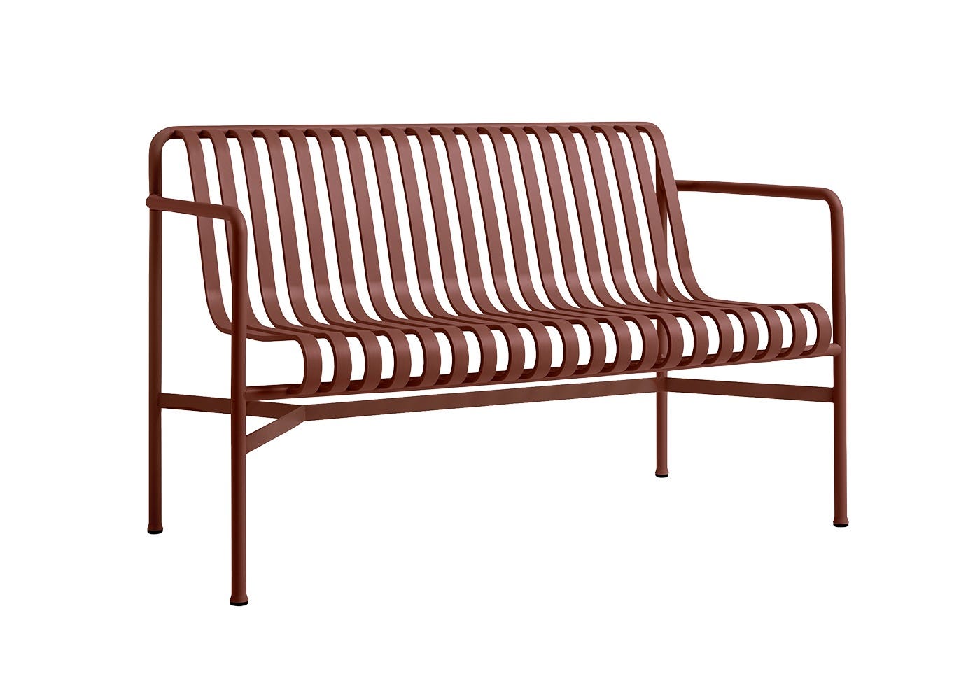 HAY Palissade Dining Armrest Bench Iron Red