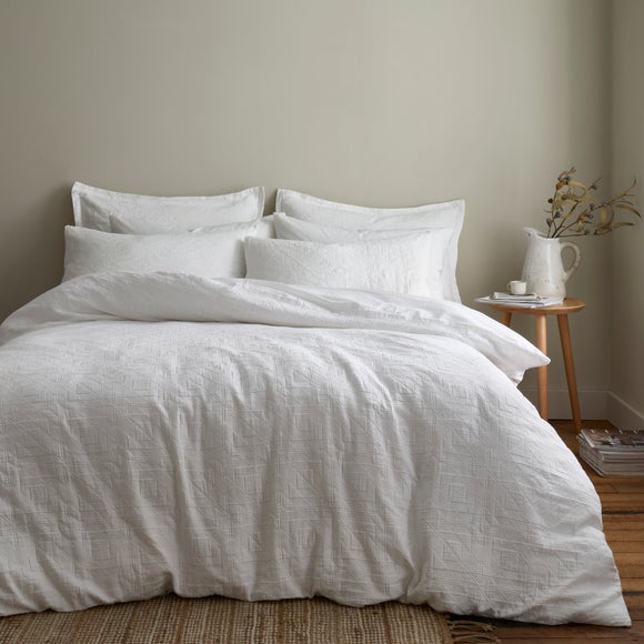 Geo Matalasse Jacquard 100% Cotton Duvet Cover & Pillowcase Set