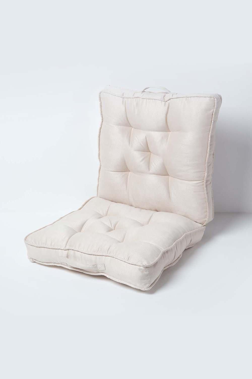 Homescapes Cream Faux Suede Travel Support Booster Cushion