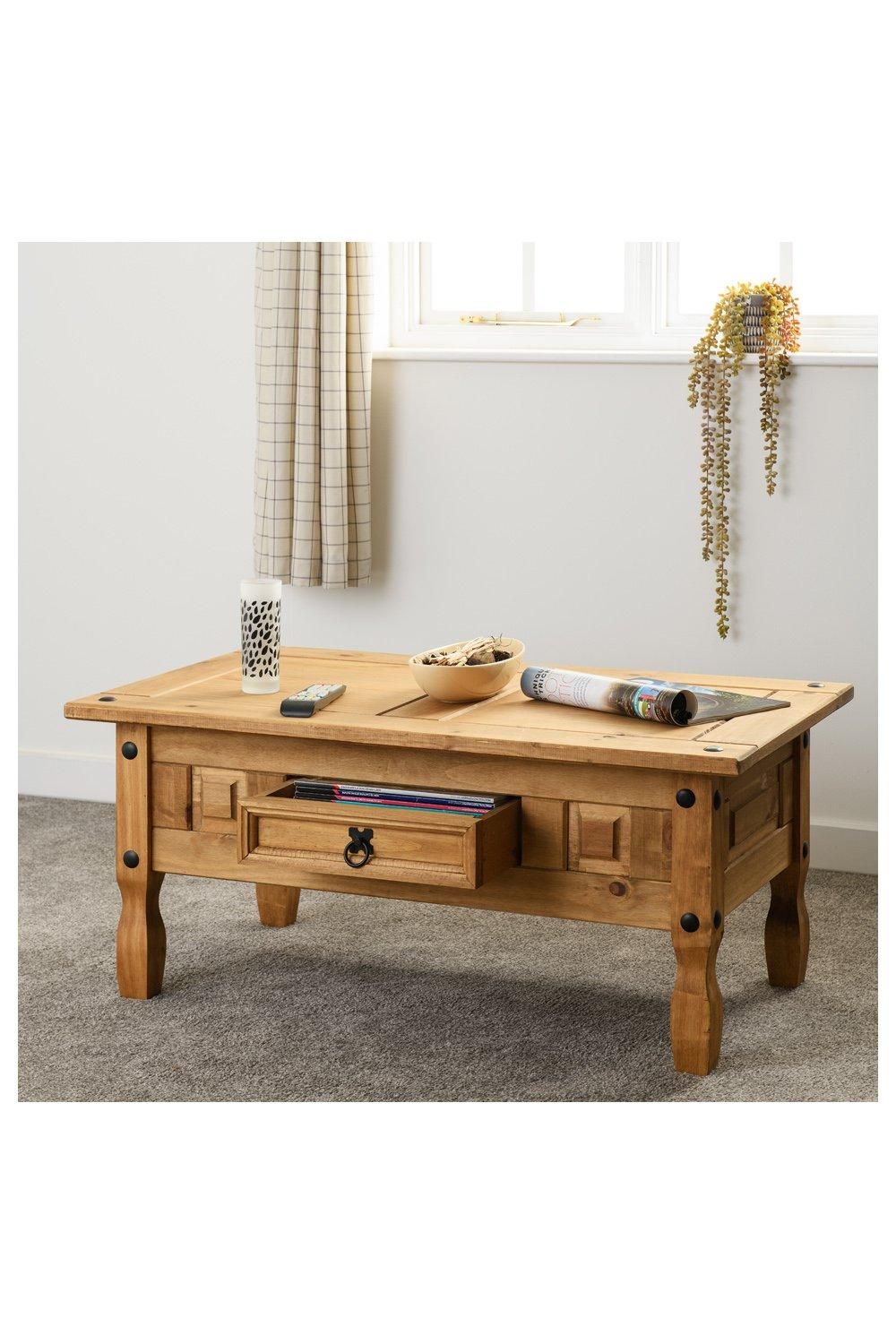 Seconique Corona 1 Drawer Coffee Table in Natural