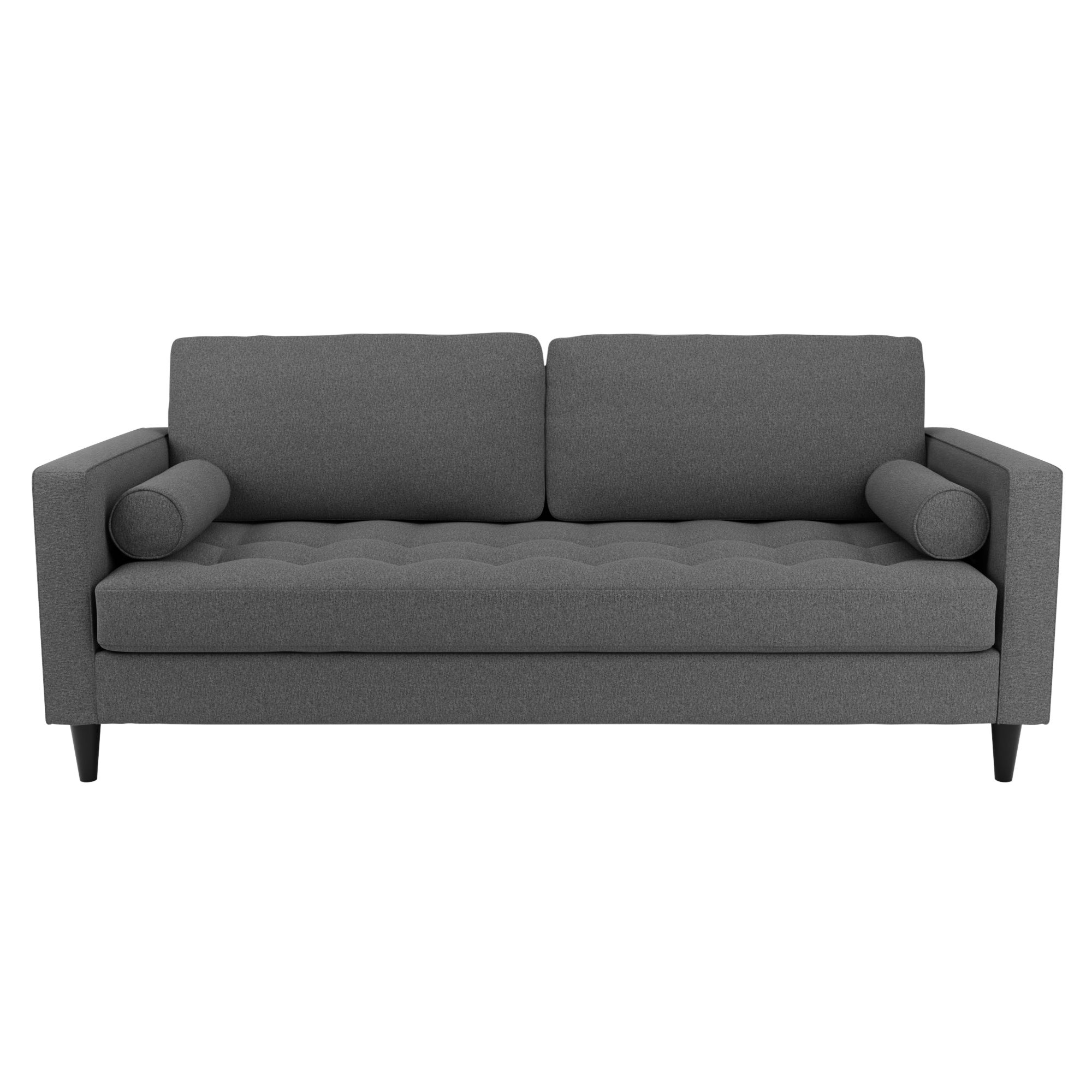 Zoe Flat Weave 3 Seater Sofa Dark Grey