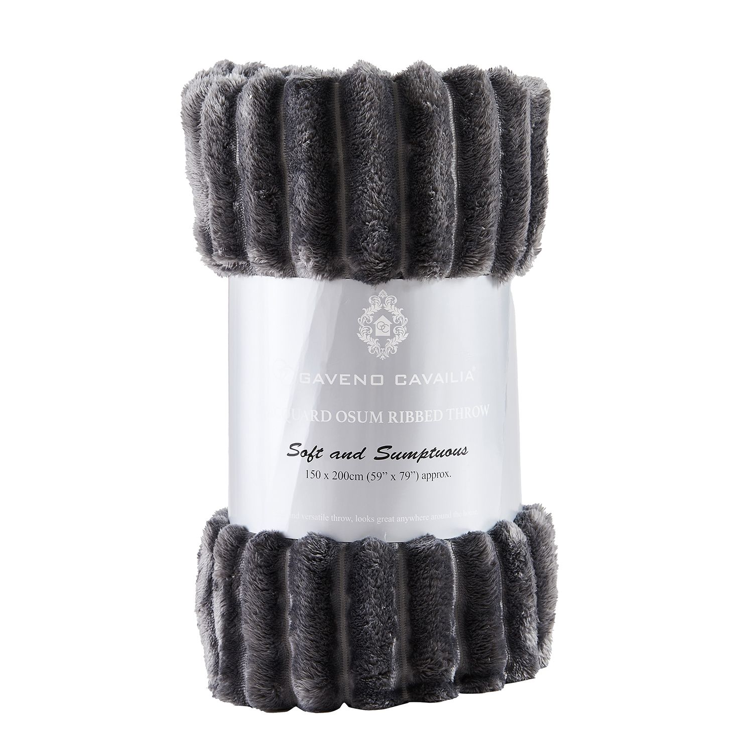GAVENO CAVAILIA Osum Ribbed Throw in Charcoal
