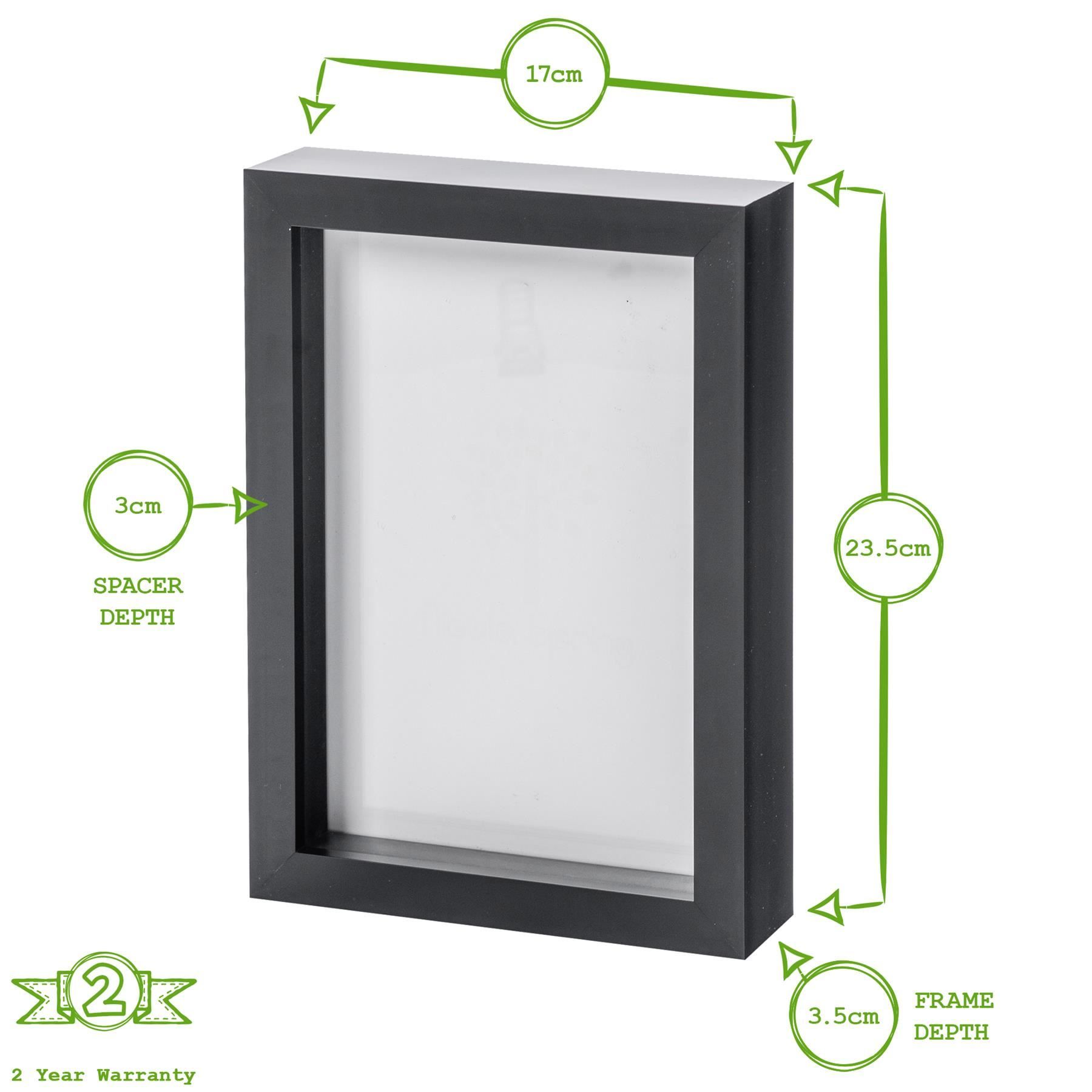 Nicola Spring 3D Box Photo Frames - A5 (6 x 8") - Pack of 2 in Light Brown 4