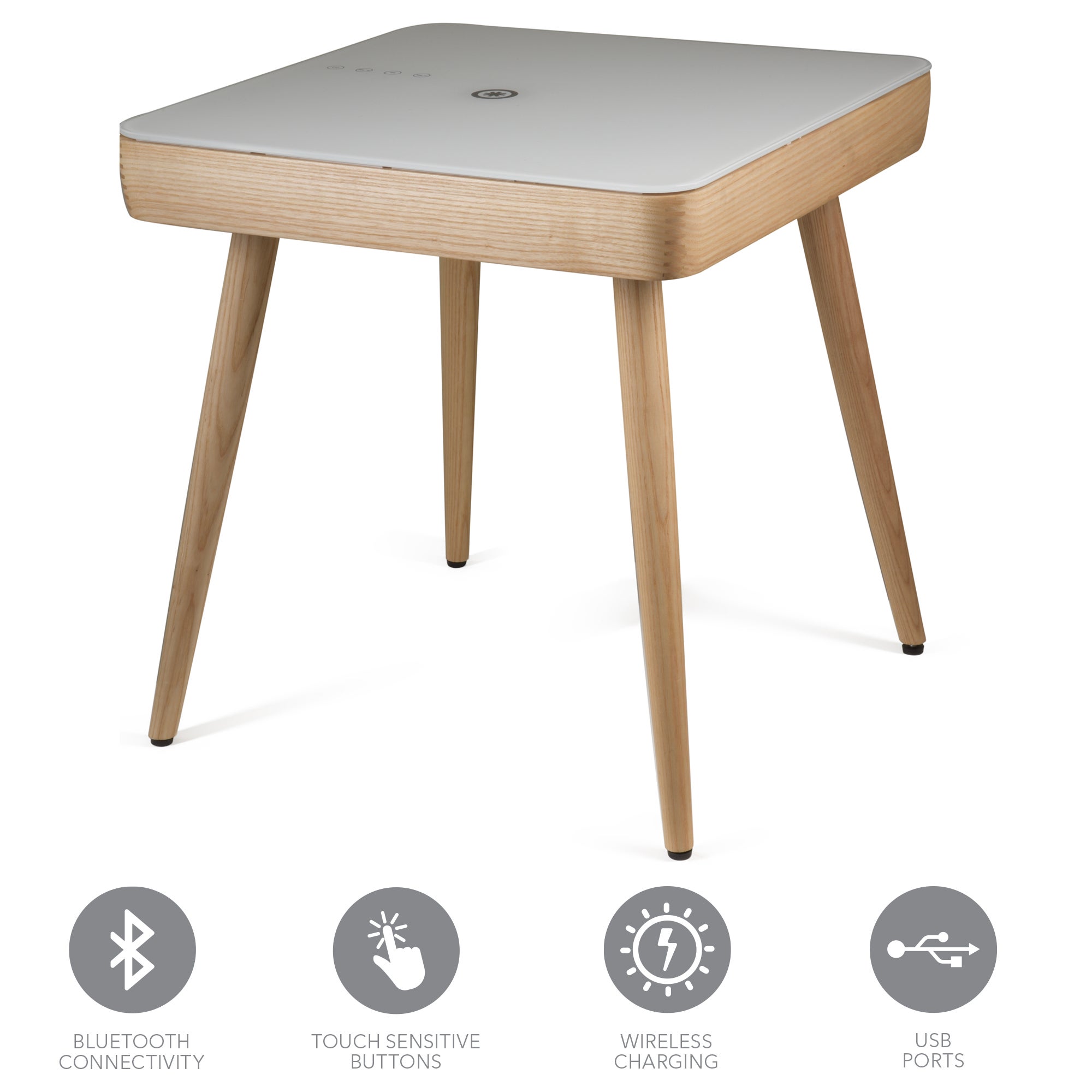 Carl Smart Side Table Brown and Grey
