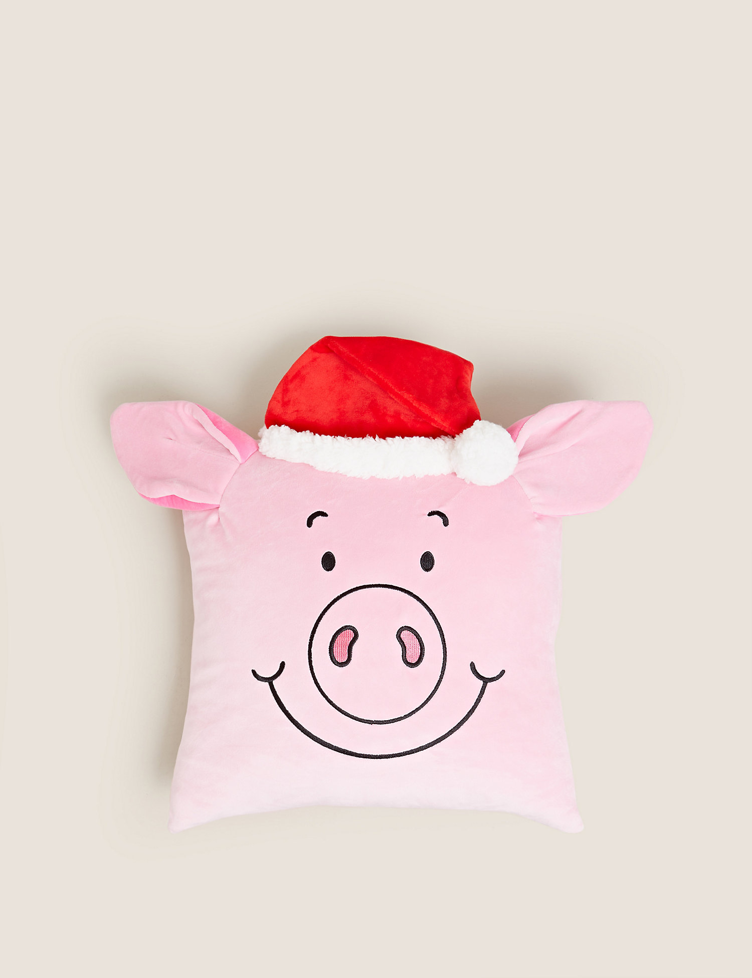 M&S Velvet Percy Pig™ Cushion