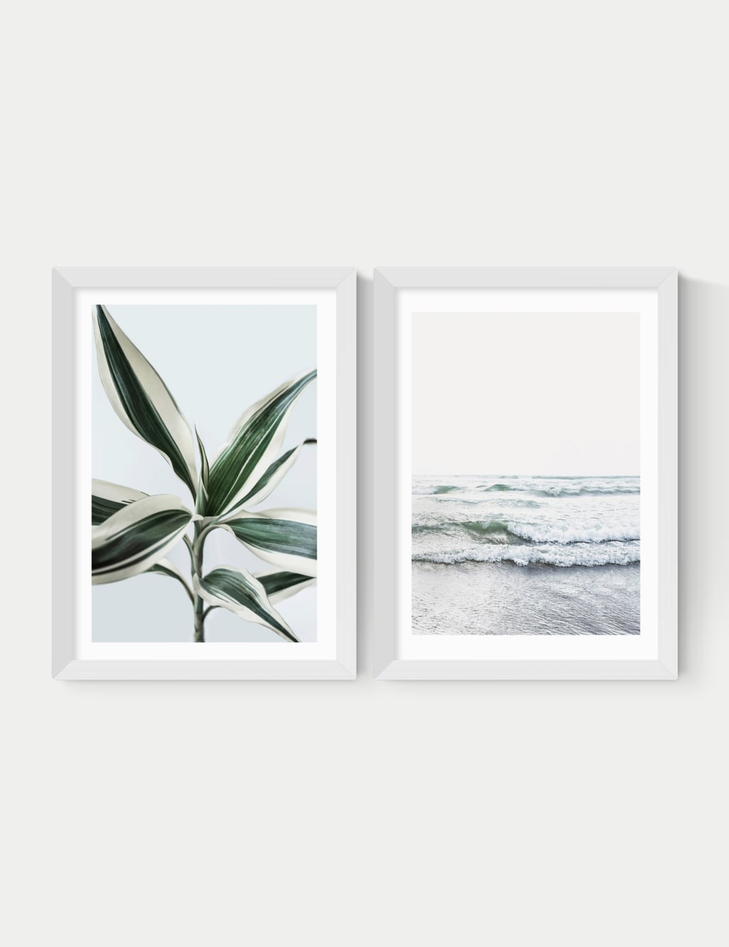 East End Prints Botanical Beach Twin Set Framed Art White