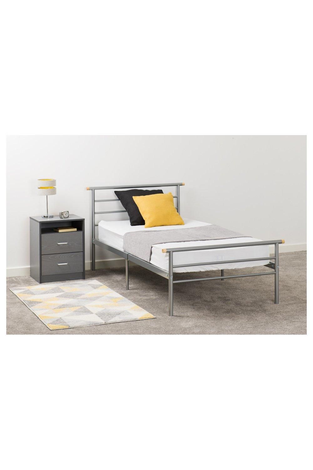 Seconique Orion 3' Single Bed in Metallic Silver