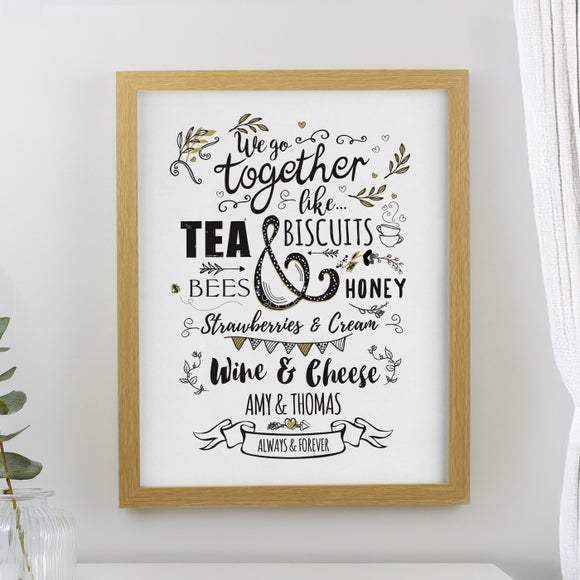 Personalised We Go Together Poster Frame