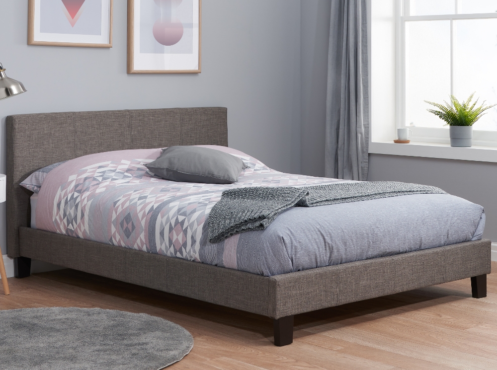 Berlin Grey Fabric Bed Frame - 4ft Small Double