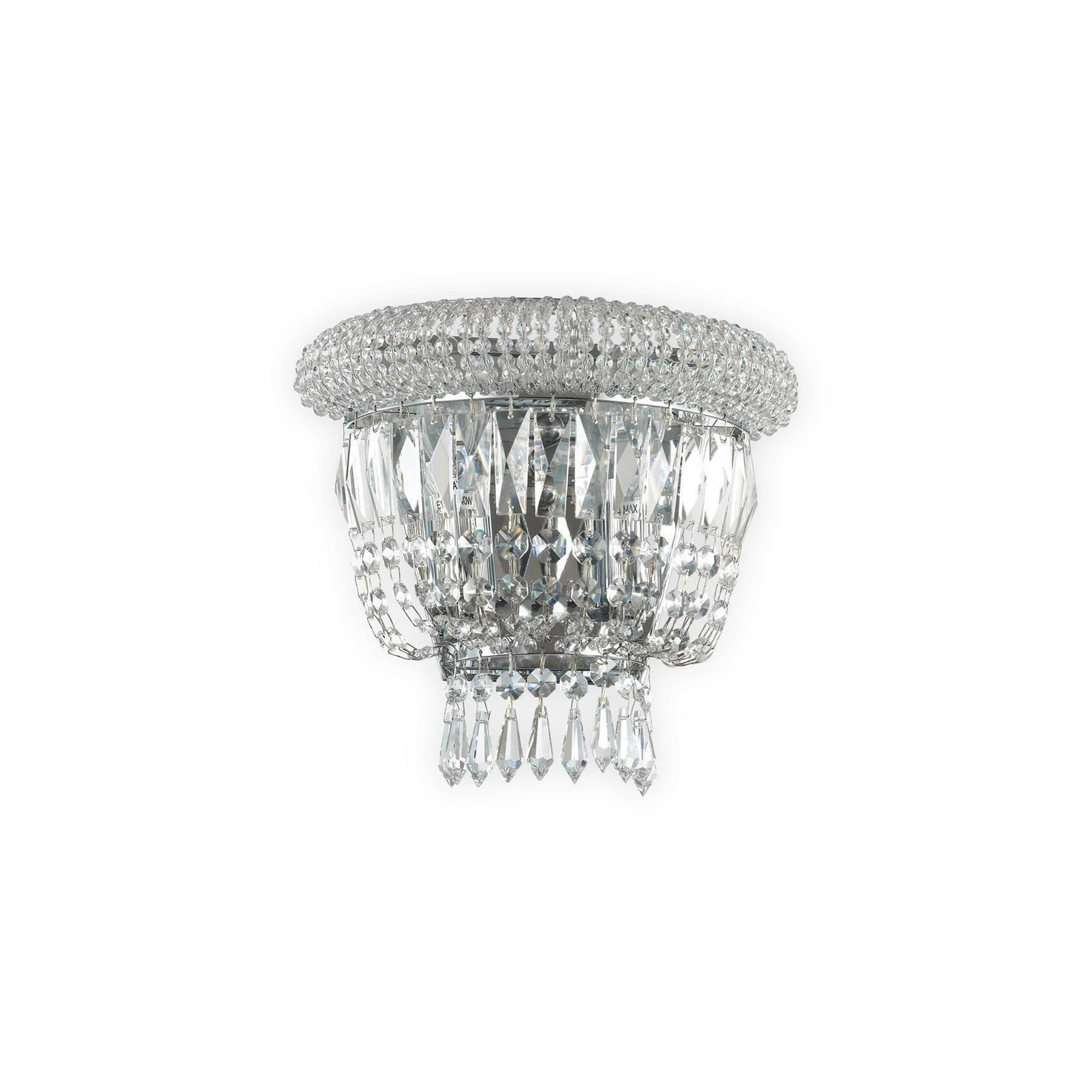 Netlighting Dubai 2 Light Wall Light Chrome E14 in Grey