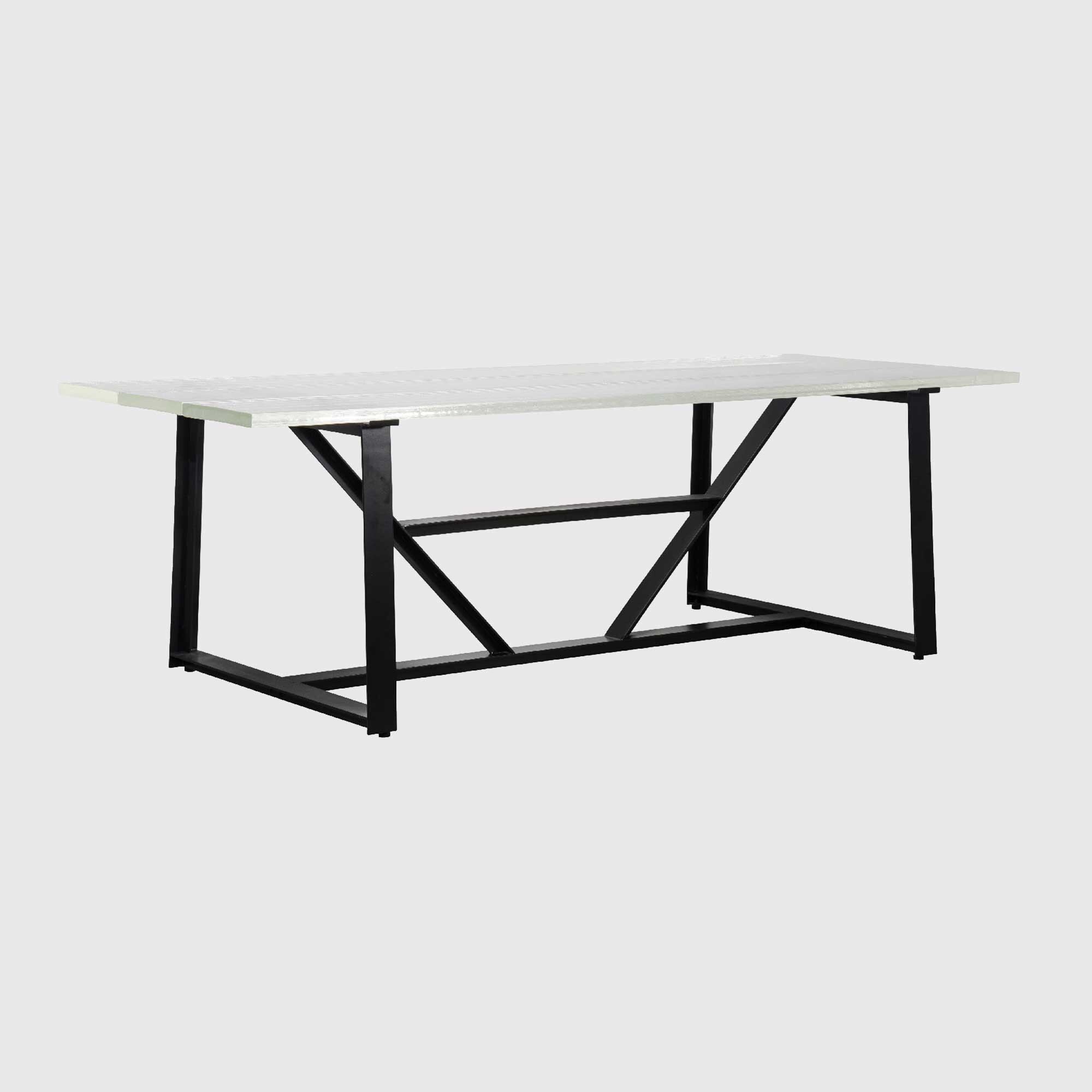 Timothy Oulton Iceberg Dining Table 248cm, Neutral Glass | W248cm | Barker & Stonehouse