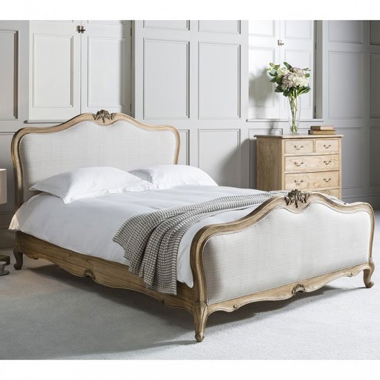 Chic Mindy Ash Wooden Super King Size Bed In Weathered