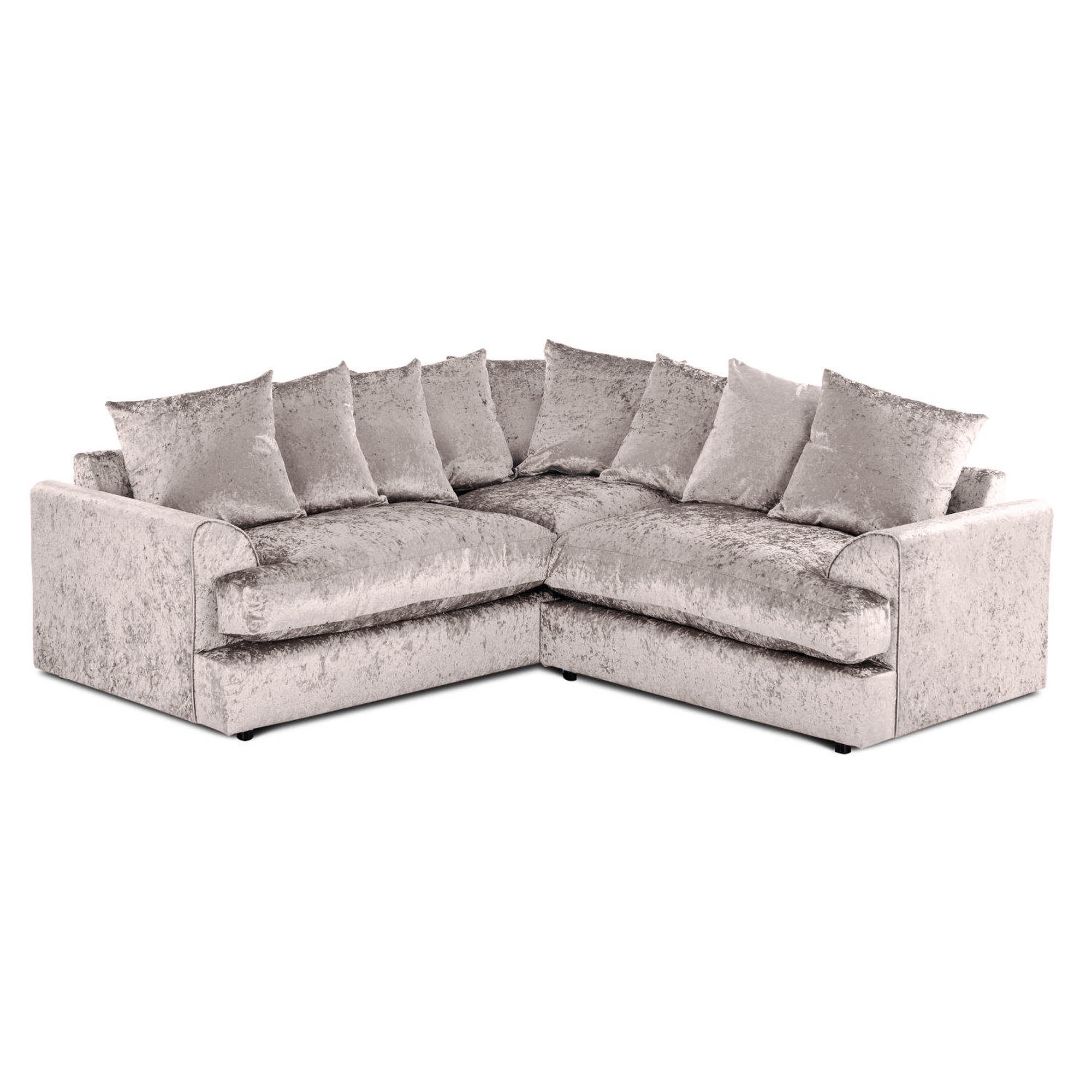 Jasper Large Velvet Corner Sofa Beige