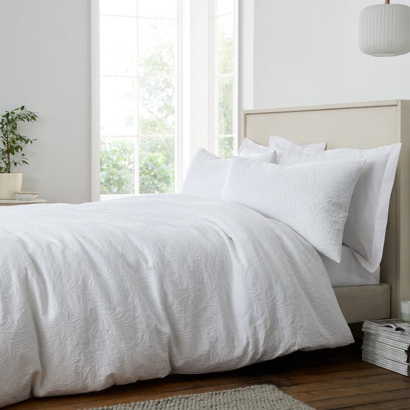Bianca Fleur Matelasse Jacquard 100% Cotton Duvet Cover & Pillowcase Set