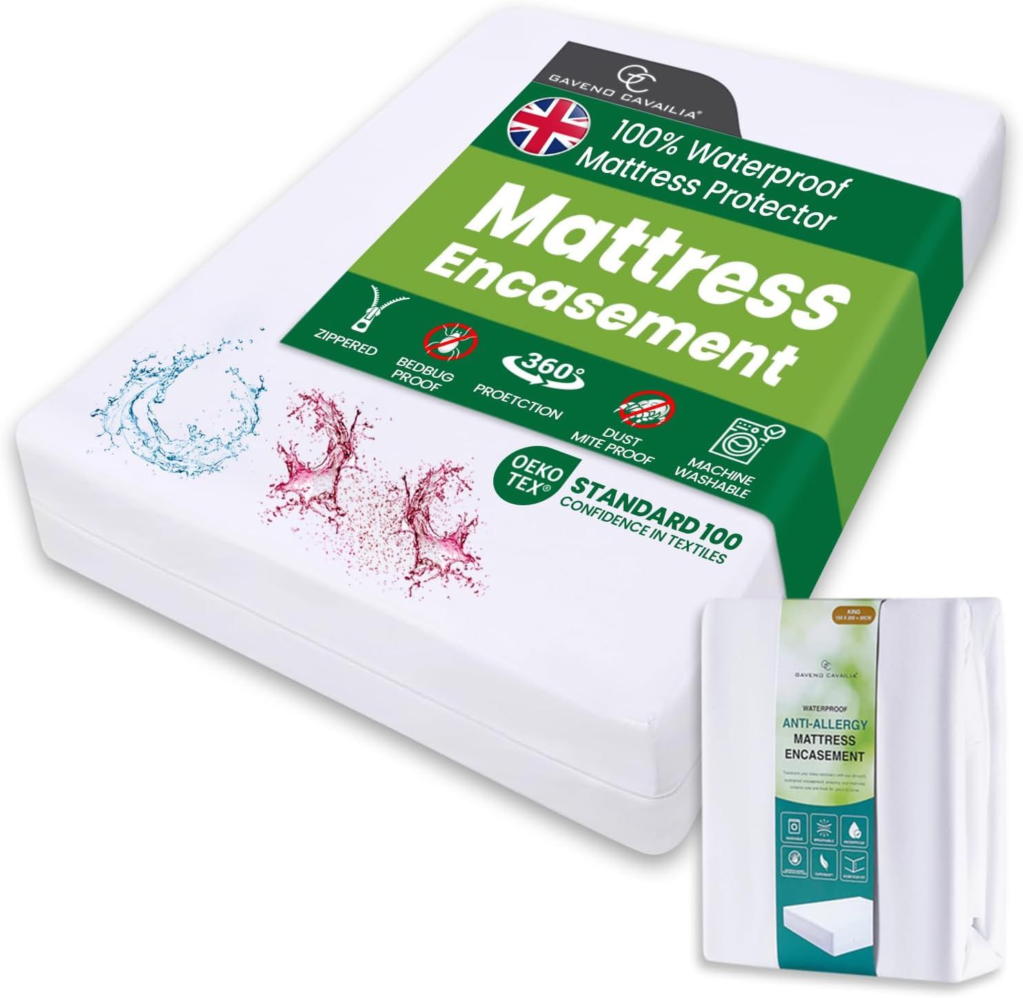 GAVENO CAVAILIA Encasement Mattress Protector in White
